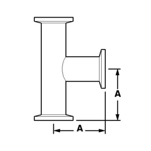 KF40 High Vacuum Tee