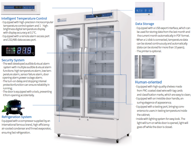 2 to 8C Upright Vaccine Refrigerator, 26CF, M26