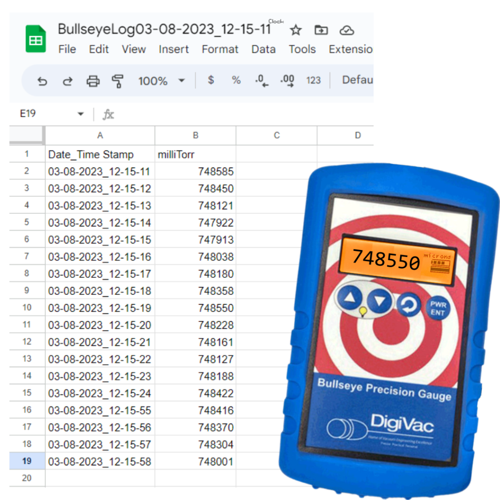 Vacuum Gauge Logging Software Target Tracker