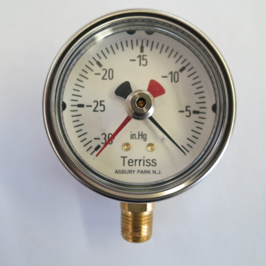 Terriss Industries 30 inches of Hg Vacuum Gauge T03761